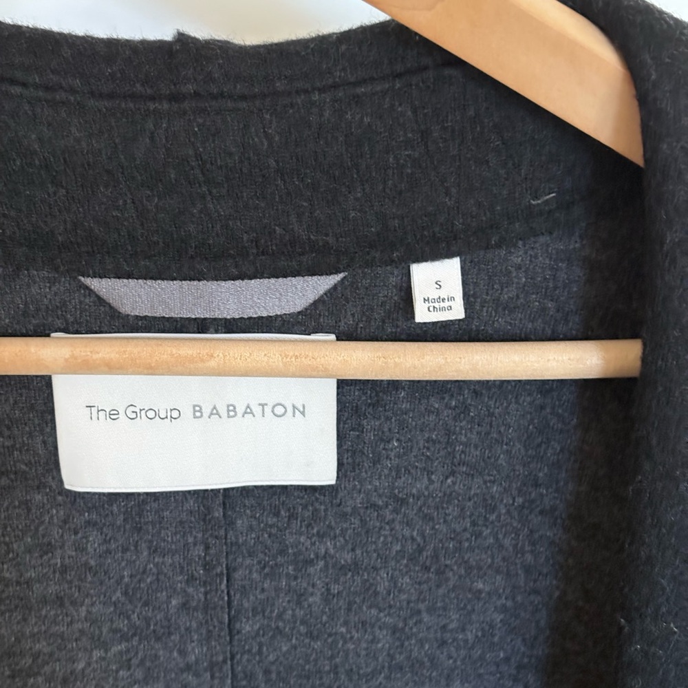 Babaton Black Long Open-Front Coat - Picture 10 of 11